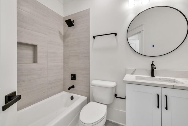 2335 Flat Stone Dr, Cumming, GA 30041 - bathroom featuring toilet, bathing tub / shower combination, and vanity