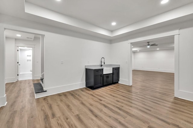 2335 Flat Stone Dr, Cumming, GA 30041 - bar with a sink, light wood finished floors, and recessed lighting