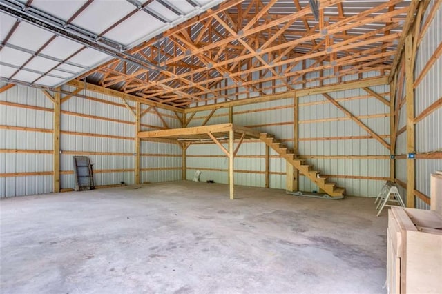garage featuring metal wall