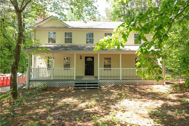 535 Toonigh Rd, Woodstock, GA 30188 - view of front of home with a chimney and a porch