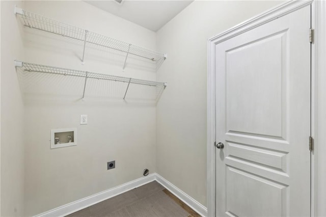 2760 Lions Gate Dr, Cumming, GA 30041 - laundry area with electric dryer hookup, hookup for a washing machine, and baseboards