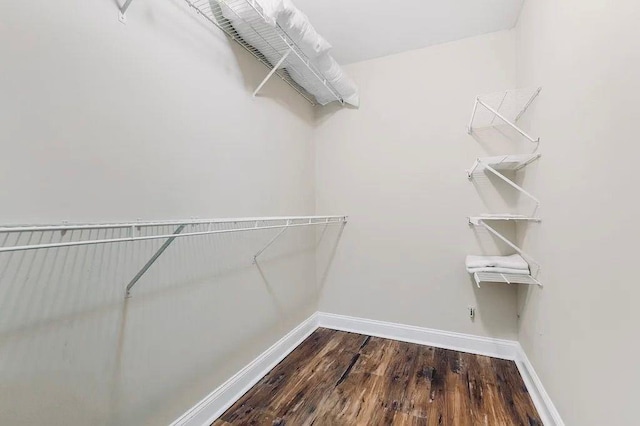 spacious closet with wood finished floors
