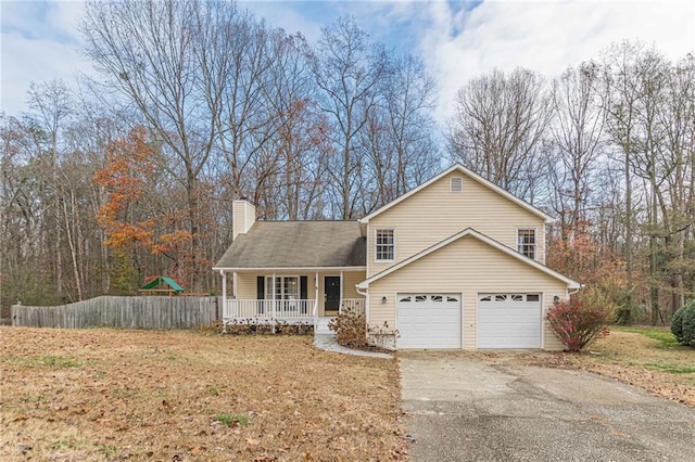 view of front of home with covered porch