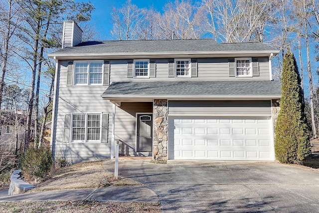 view of property featuring a garage