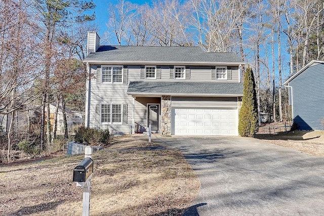 view of property with a garage