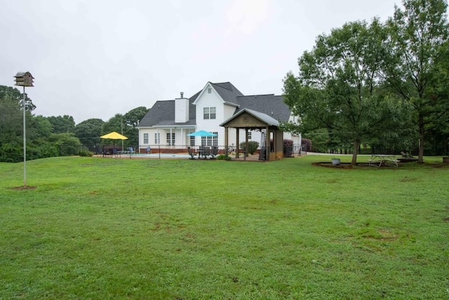 exterior space featuring a gazebo