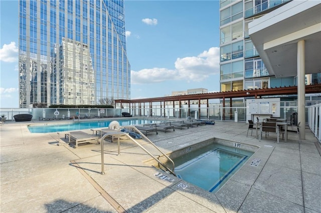 3325 Piedmont Rd NE Unit 1708, Atlanta, GA 30305 - pool featuring a patio area and a hot tub