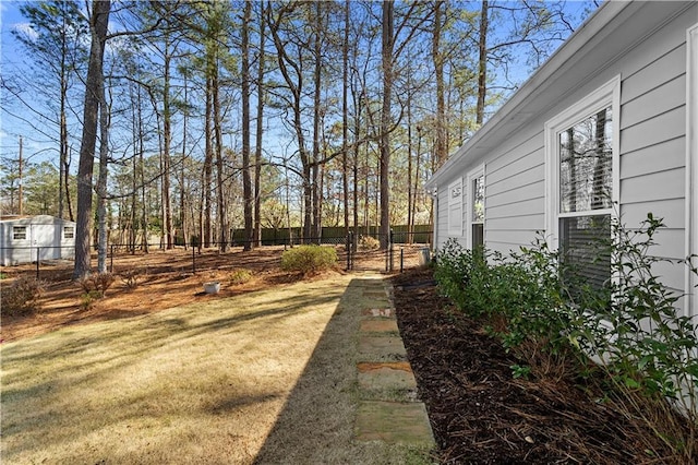 view of yard with fence