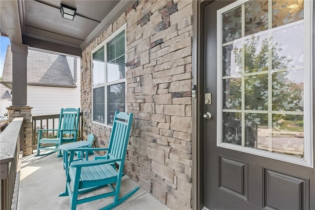 4568 Mantova Dr, Buford, GA 30519 - property entrance featuring covered porch and stone siding