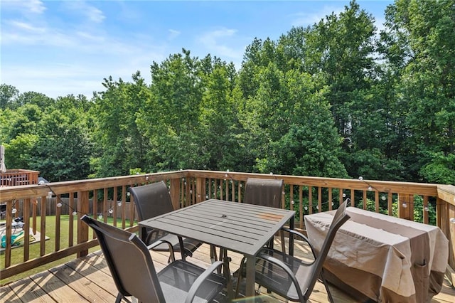 4568 Mantova Dr, Buford, GA 30519 - wooden deck with outdoor dining area