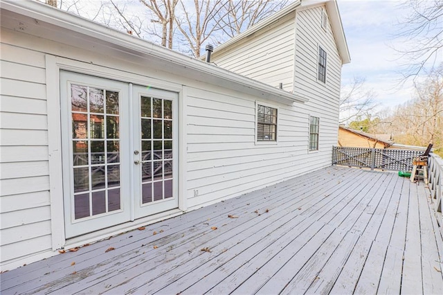 deck featuring french doors