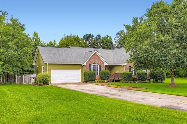 180 Moseley Crossing Dr, Stockbridge, GA 30281 - ranch-style house featuring driveway, an attached garage, brick siding, and a shingled roof