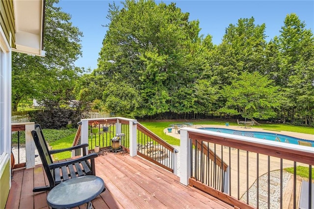 180 Moseley Crossing Dr, Stockbridge, GA 30281 - wooden deck featuring a fenced backyard and view of scattered trees