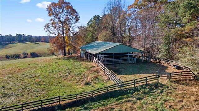 5414 Price Rd, Gainesville, GA 30506 - view of yard with an exterior structure, a rural view, and an outdoor structure