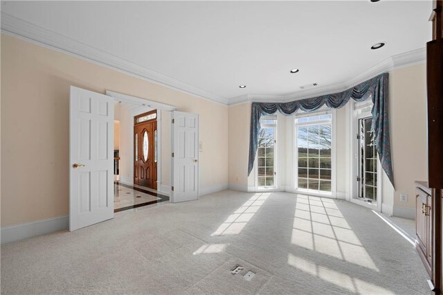 5414 Price Rd, Gainesville, GA 30506 - carpeted spare room featuring baseboards and ornamental molding