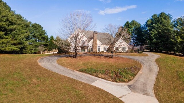 5414 Price Rd, Gainesville, GA 30506 - view of front of property with a front lawn and curved driveway