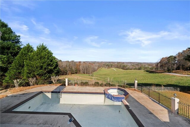 5414 Price Rd, Gainesville, GA 30506 - view of swimming pool with a patio area, fence, and a pool with connected hot tub