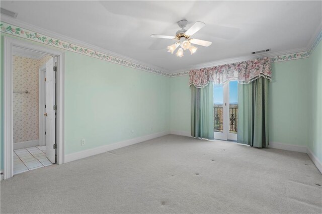 5414 Price Rd, Gainesville, GA 30506 - unfurnished room with visible vents, baseboards, carpet flooring, and crown molding