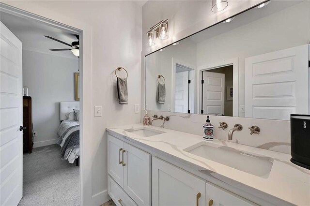 1455 Rucker Cir, Woodstock, GA 30188 - full bath with ensuite bathroom, baseboards, a sink, and ceiling fan