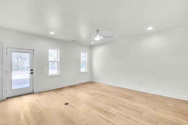 474 Maxwell Rd, Roswell, GA 30075 - spare room featuring ceiling fan, light wood finished floors, and recessed lighting