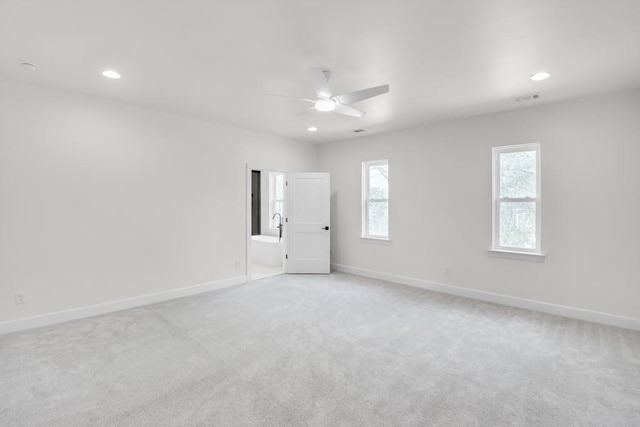 474 Maxwell Rd, Roswell, GA 30075 - unfurnished room featuring plenty of natural light, a ceiling fan, light colored carpet, and recessed lighting