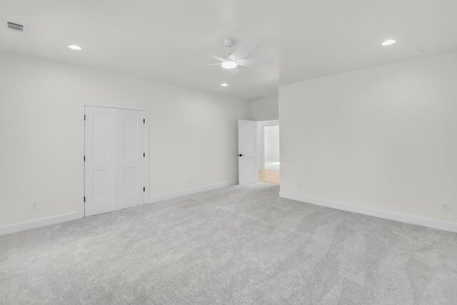 474 Maxwell Rd, Roswell, GA 30075 - spare room with ceiling fan, light carpet, and recessed lighting