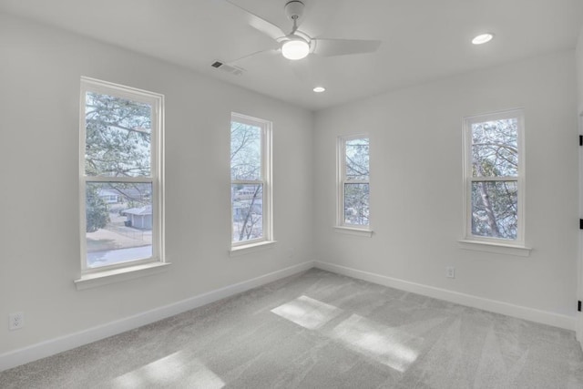 474 Maxwell Rd, Roswell, GA 30075 - unfurnished room featuring healthy amount of natural light, light carpet, ceiling fan, and recessed lighting