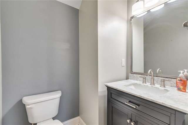 half bathroom with toilet and vanity