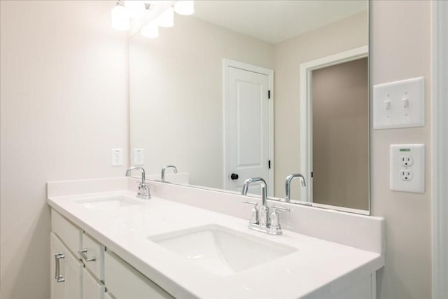 bathroom with double vanity