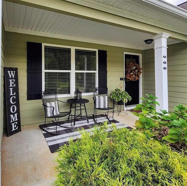 view of patio with a porch