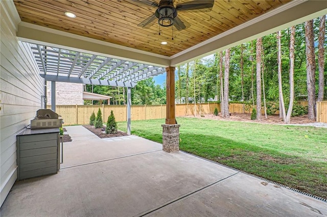 2625 Beverly Ln, Snellville, GA 30078 - view of patio featuring ceiling fan and a pergola