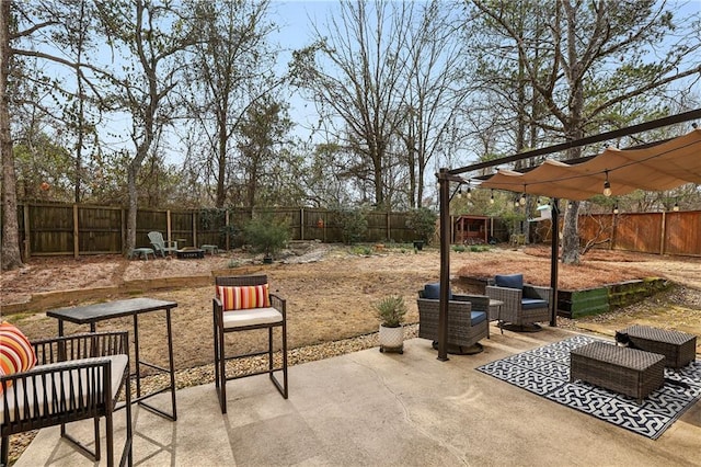 view of patio with a fenced backyard