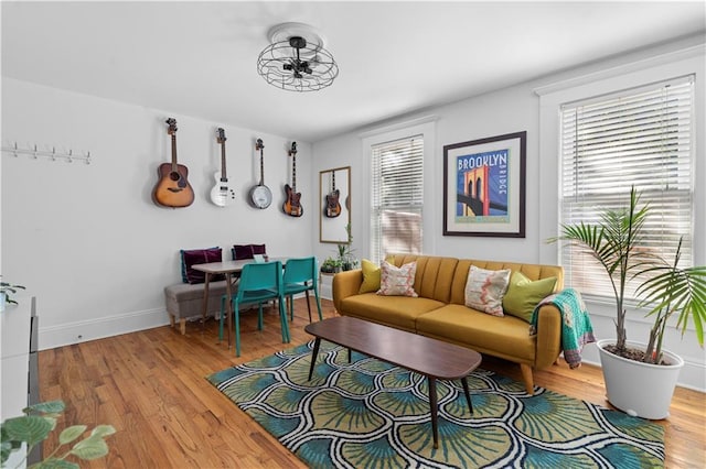 living room featuring wood-type flooring