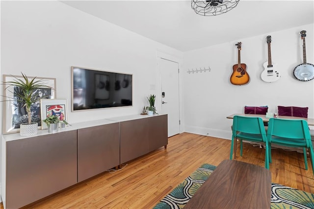 living room featuring light hardwood / wood-style flooring