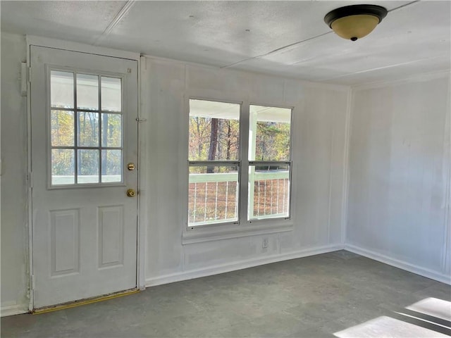 entryway featuring concrete flooring and a wealth of natural light