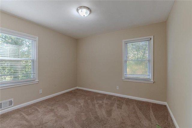 view of carpeted spare room