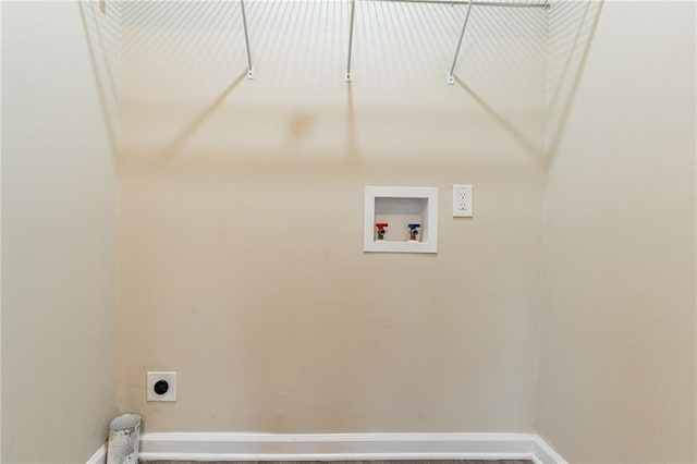 washroom featuring hookup for an electric dryer and hookup for a washing machine