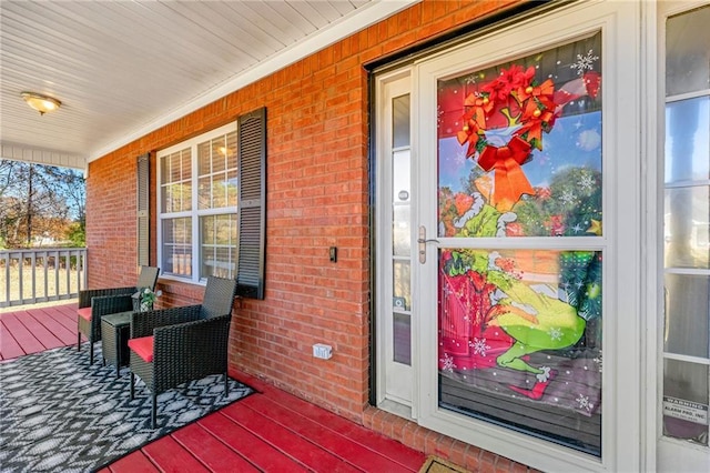 wooden deck featuring a porch