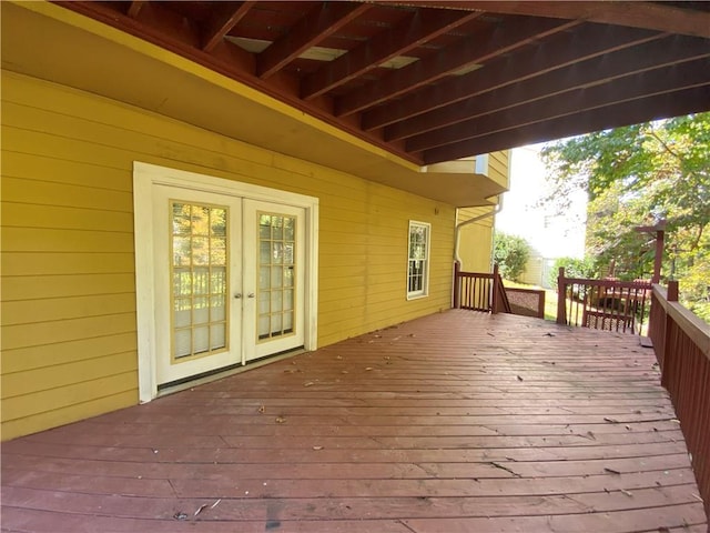 deck with french doors