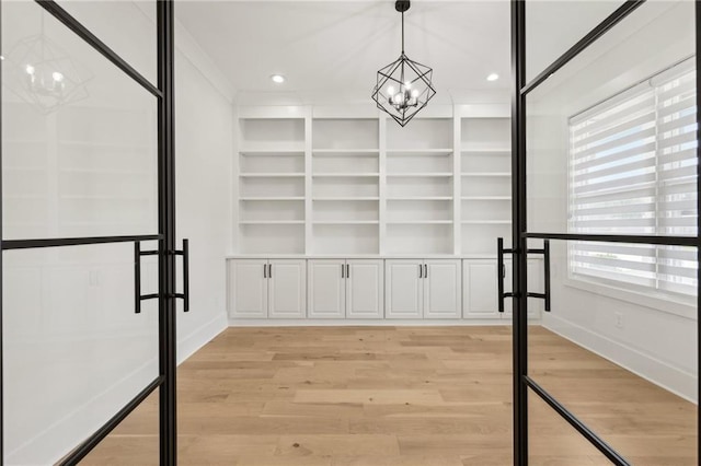 interior space featuring light wood finished floors
