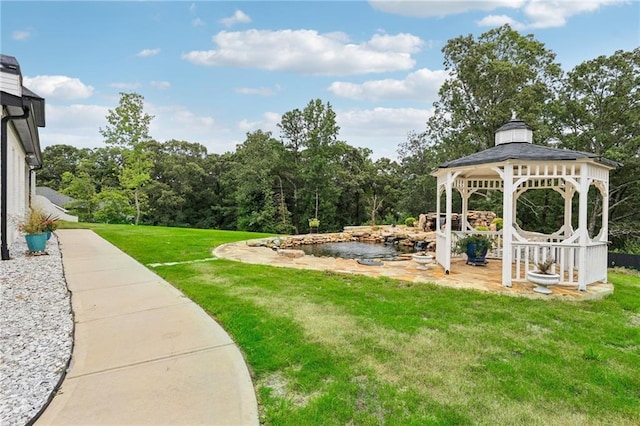 view of yard with a gazebo