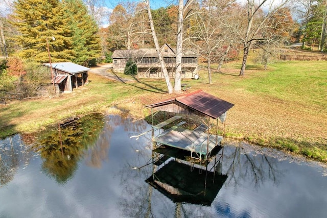 16810 Morganton Hwy, Morganton, GA 30560 - dock area featuring a yard, boat lift, and a water view