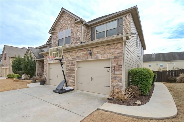 exterior space featuring a garage