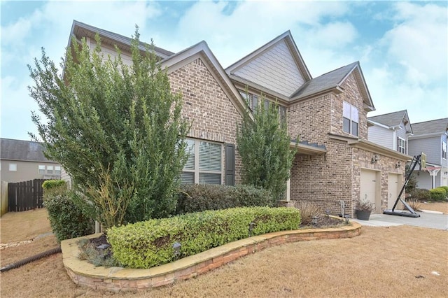 view of front of house with a garage