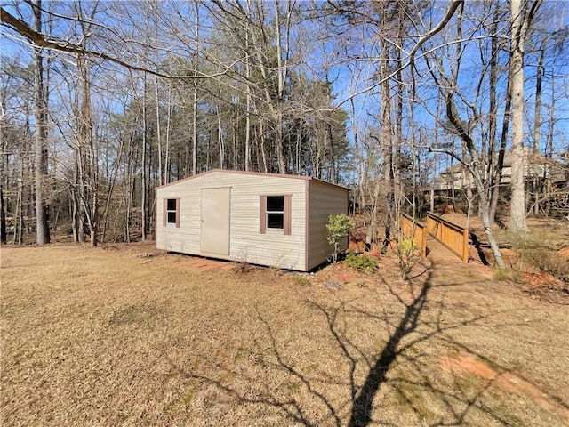 view of shed