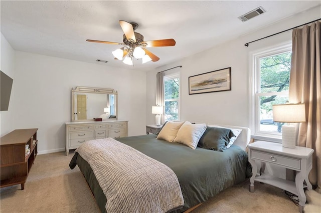 1867 N Creek Cir, Alpharetta, GA 30009 - bedroom featuring light carpet and a ceiling fan