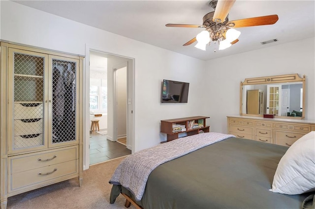 1867 N Creek Cir, Alpharetta, GA 30009 - carpeted bedroom with a ceiling fan