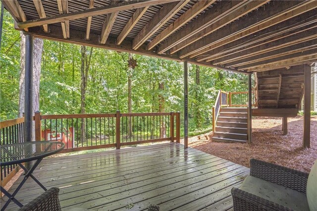 1867 N Creek Cir, Alpharetta, GA 30009 - wooden deck with stairway
