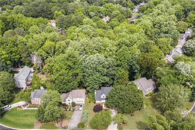 1867 N Creek Cir, Alpharetta, GA 30009 - aerial view of property's location featuring nearby suburban area and a forest