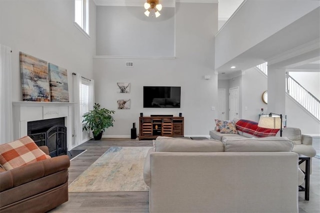 living room featuring hardwood / wood-style flooring